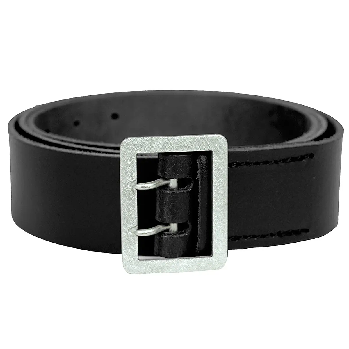 Leibriemen, Leder, 45mm mit 2-Dornschnalle, schwarz