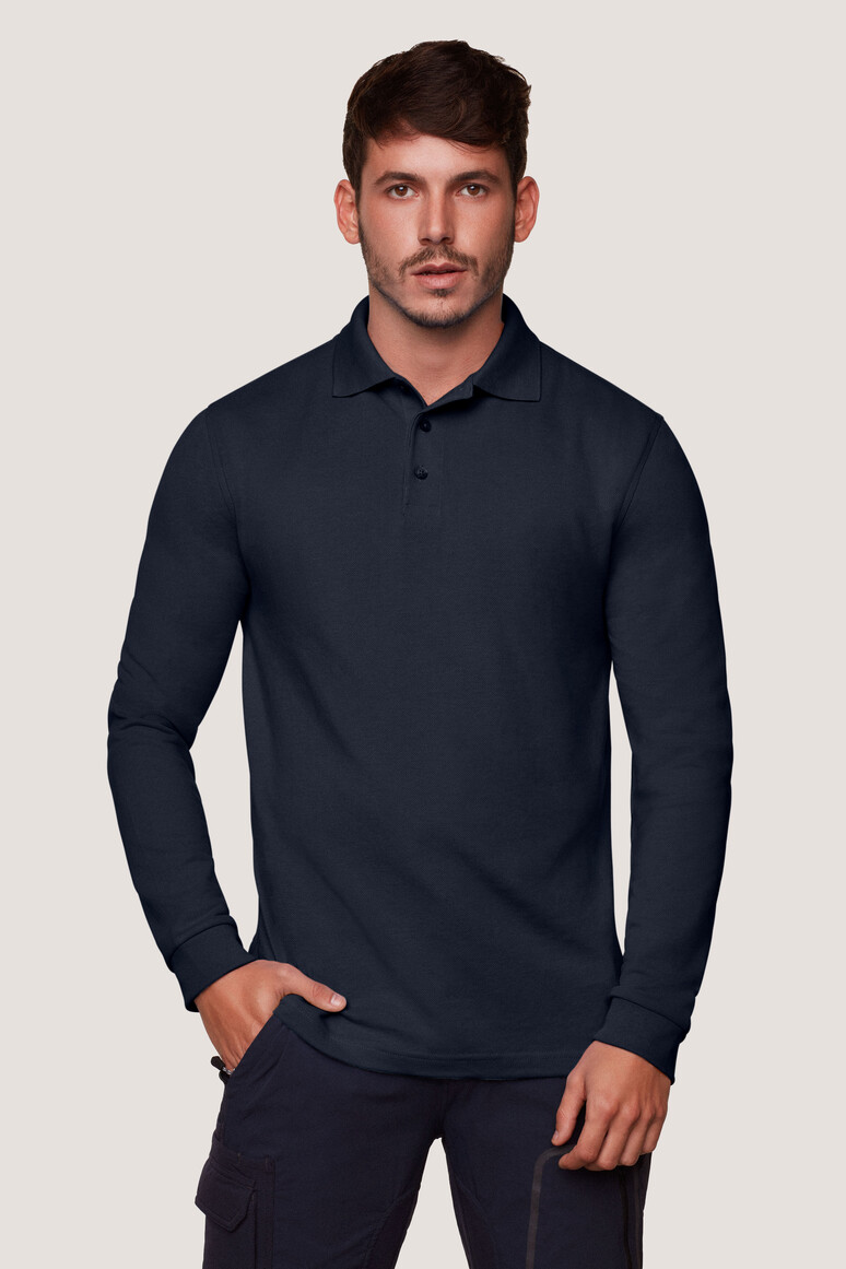 Longsleeve-Poloshirt 1/1 arm, HAKRO "NO.815", ink. Logostick Witten (Stickvorl 17525)